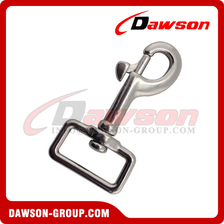 Stainless steel square swivel hook for straps