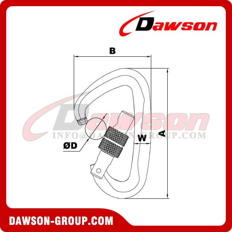 DS7801B Alloy 7075 Aluminum Snap Hook, Aluminum Rock Climbing Buckle - Dawson Group Ltd. - China Manufacturer
