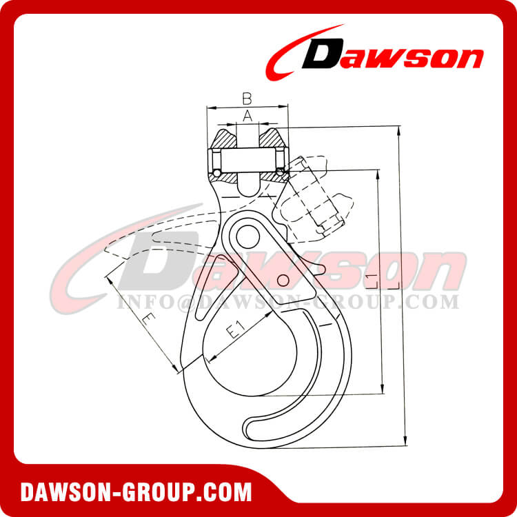 DS489 G80 10MM WLL 3.2T Special Clevis Self-lock Hook