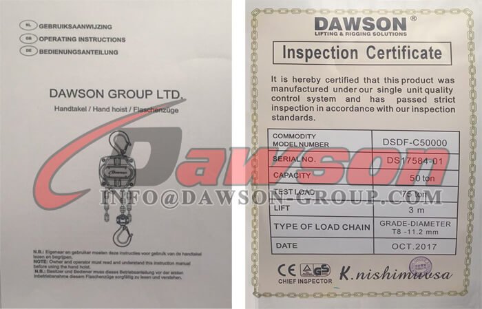 Certificate of Chan Hoist, Hand Hoist - China Supplier