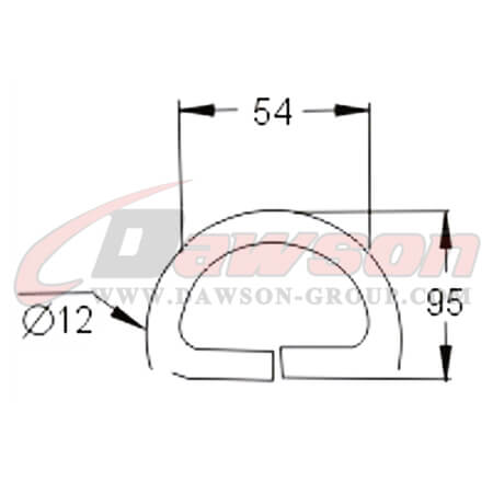 DSWH050 BS 5000KG / 11000LBS 2" Zinc Plated D Ring