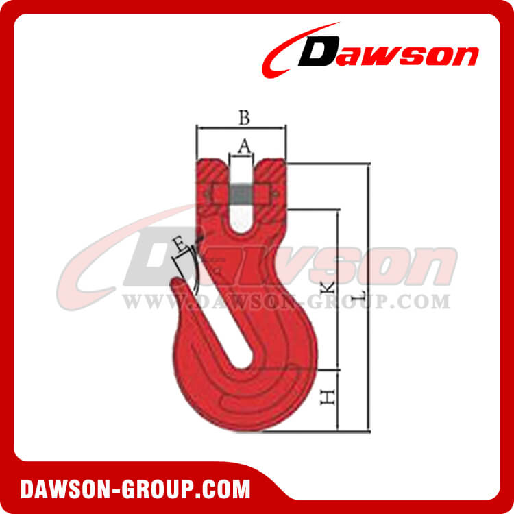  DS028 G80 1/4''-7/8'' U.S. Clevis Grab Hook for Chain Slings