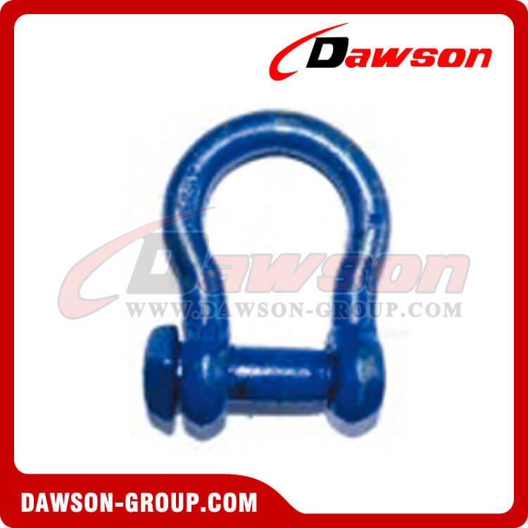 Trawling Bow Shackle Oversize Square Head Pin with Blue Painted, Fishing Anchor Shackle