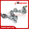 G30 3/16'', 1/4", 5/16" Trailer Safety Chains Assembly with S Hook