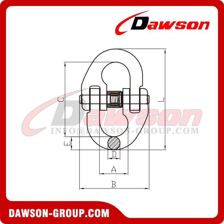 Safety G80 Hammerlock Coupling Link Heavy Duty Alloy Steel Connecting Link 1/2 Inch Tow Hitch Hammer Lock Chain Connector