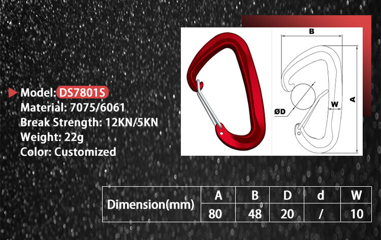 DS7801S Aluminium Hook, 7075 Aluminium Alloy Carabiner Hook - Dawson Group Ltd. - China Manufacturer, Supplier, Factory