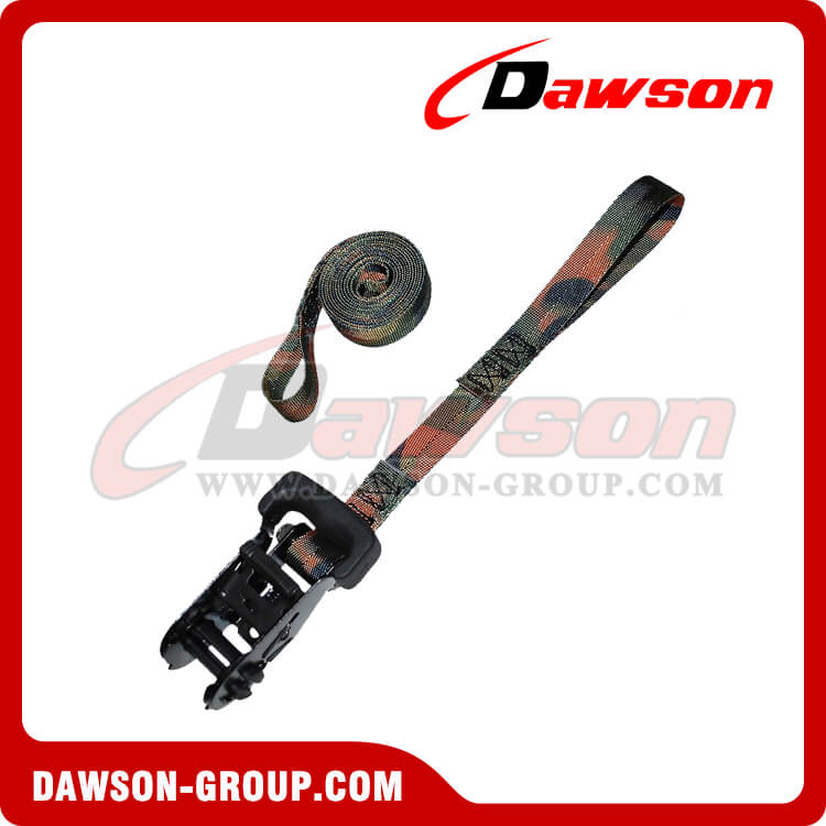 1 inch CAMO Ratchet Strap with 5 inch Loops, 1'' High Tenacity