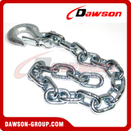 G43 1/4"x14FT - 1/2"x20FT Trailer Safety Chains Assembly with Slip Clevis Hook & Latch
