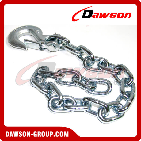 Quality Chain 5/16 x 32 G43 Trailer Safety Chain with Clevis Slip Hook - Silver Zinc, CCG435-32-SL