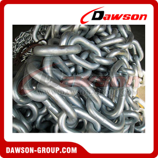 16mm to 70mm U2 U3 Hot Dip Galvanized or Painted Black Studless Link Anchor Chain