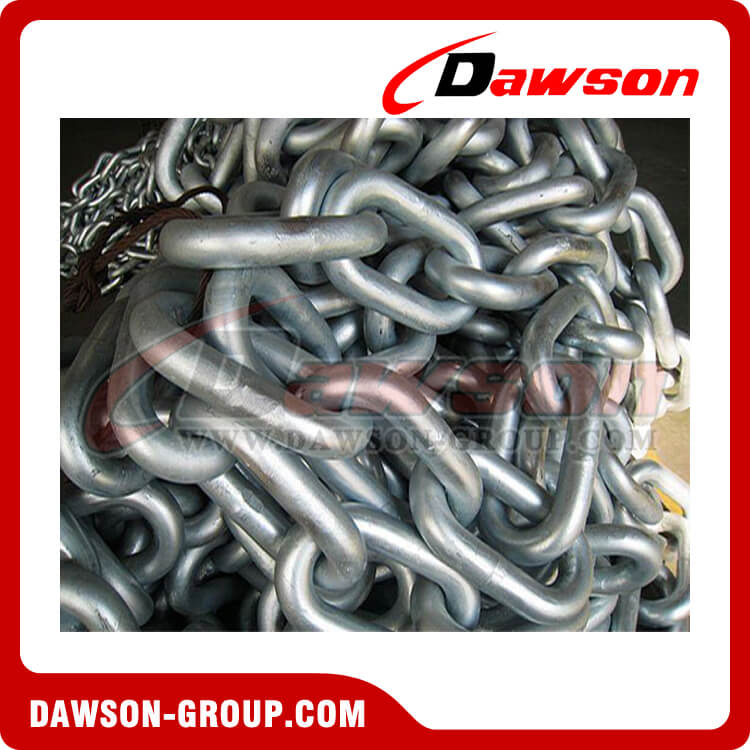 16mm to 70mm U2 U3 Hot Dip Galvanized or Painted Black Studless Link Anchor Chain