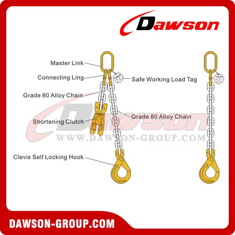Grade 80 Single Leg Chain Sling / G80 Chain Sling for Lifting & Lashing