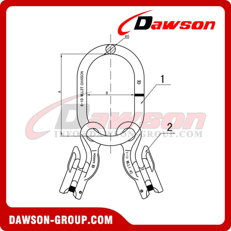 G100 Master Link + G100 Eye Grab Hook with Clevis Attachment &times;2 - Dawson Group Ltd. - China Manufacturer, Supplier