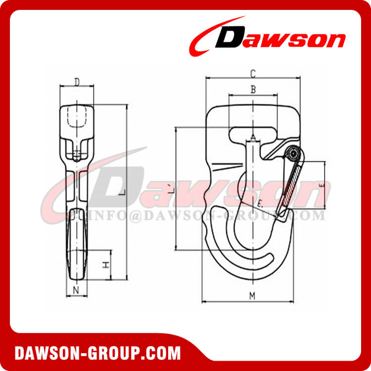 DS1055 G100 Web Sling Hook, Synthetic Alloy Round Sling Hook - Dawson Group Ltd. - China Manufacturer