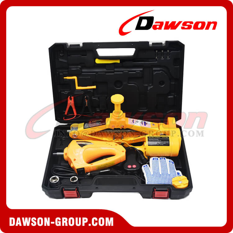 12V DC 2T or 3T 42CM Electric Scissor Jack & Electric Impact Wrench Suit