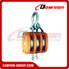 DS-B050 Regular Wood Block Triple Sheave With Shackle