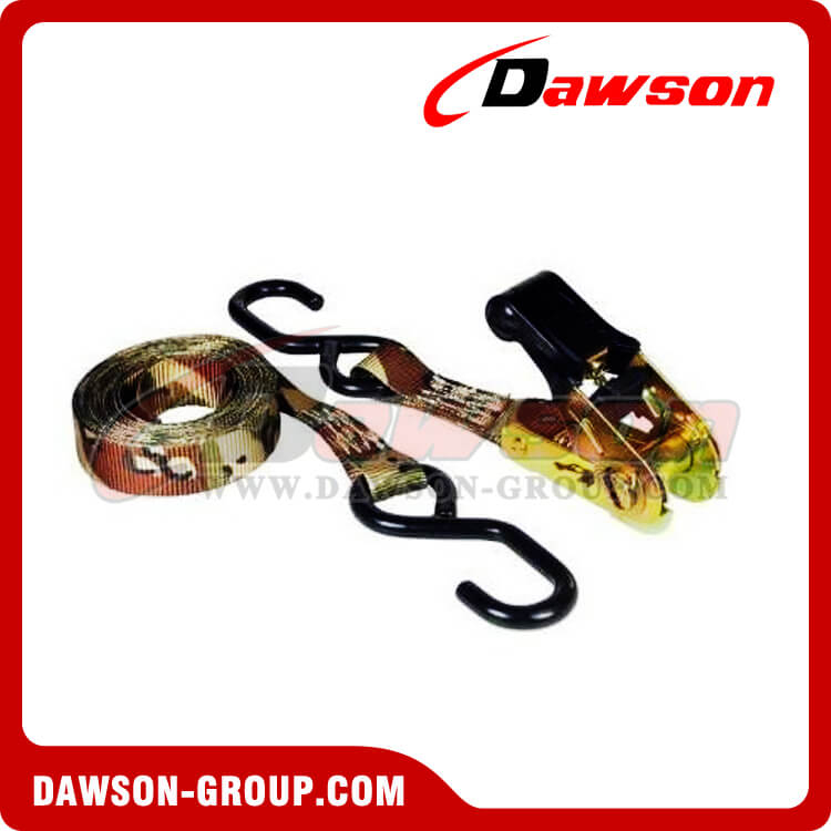 2" Military Camouflage Ratchet Tie Downs, Polyester Ratchet Lashing