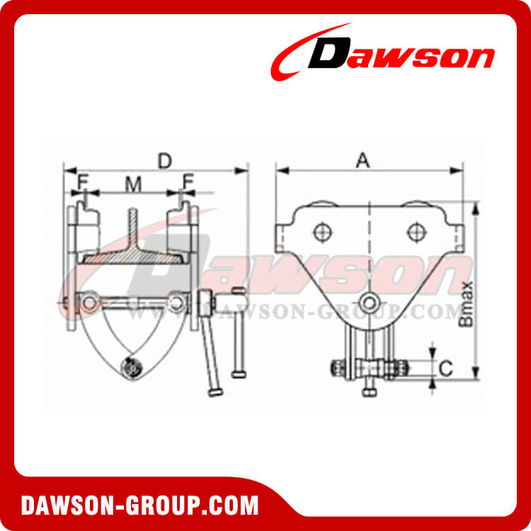 DS-TCP Type Push Trolley Clamp