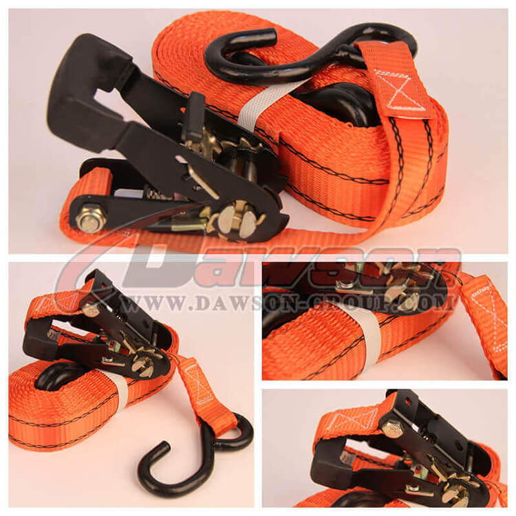 2'' Custom Ratchet Strap with Twisted Snap Hooks, 2 inch Polyester