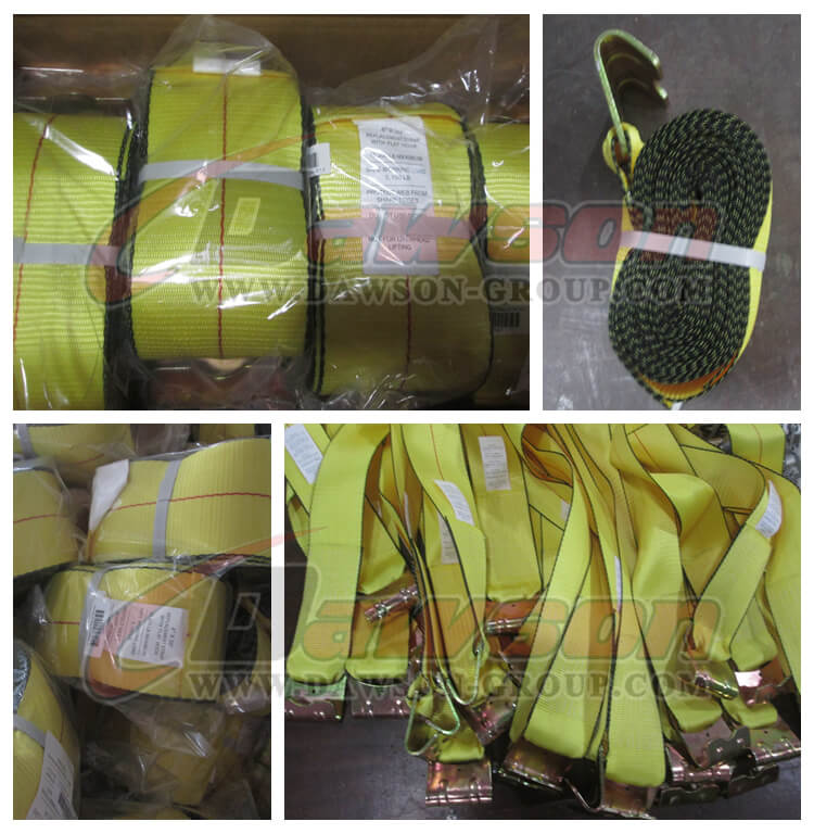 4 inch Custom Winch Strap with Wire Hook and Edge Protector, 4