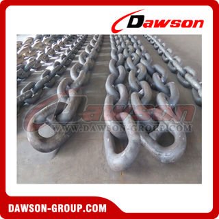 R4s Grade Mooring Chain for Marine Structure, Hot Dip Galvanized or Painted Black, 34mm to 152mm 1-3/8 to 6 inch