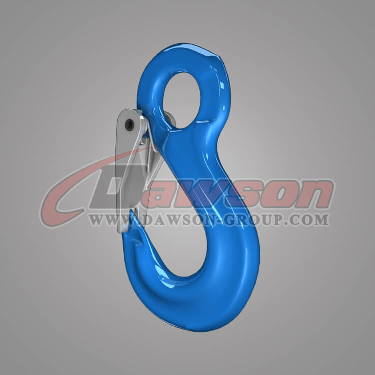 Grade 100 Eye Sling Hook with Latch for Lifting Slings, G100 Forged Steel Eye Sling Hook - China Supplier