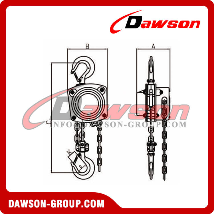 DSHS-G 0.5T - 30T Manual Chain Block with Overload Protection for Lifting