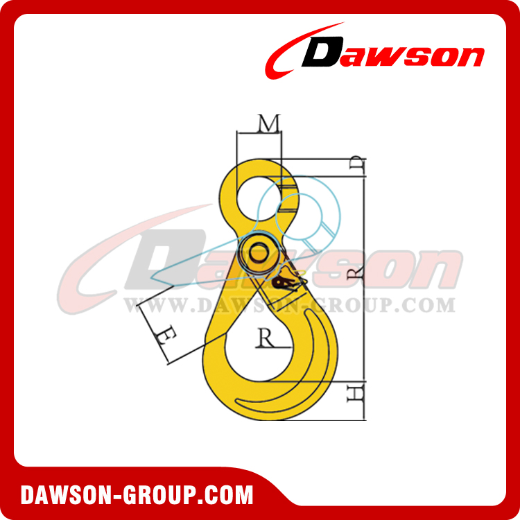  DS081 G80 6-32MM European Type Eye Self-lock Hook for Crane Lifting Chain Slings
