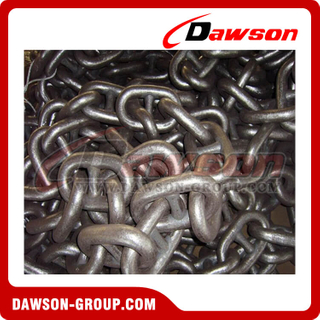 16mm to 152mm 5/8 to 6 inch Grade U2 / U3 Stud Link Anchor Chain / Studless Link Anchor Chain, Hot Dip Galvanized or Painted Black