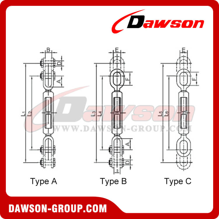 High Strength UU Type Open Turnbuckle, Heavy Duty Turnbuckles Jaw and
