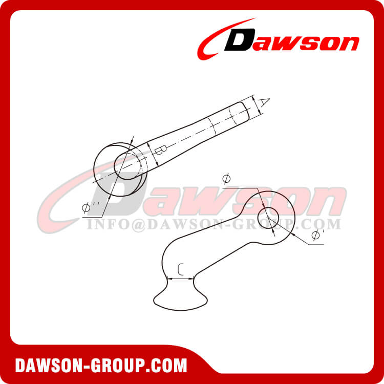 DS886 G80 13MM WLL 5.3T Eye Elephant Foot Suitable for G80 Lashing Chain