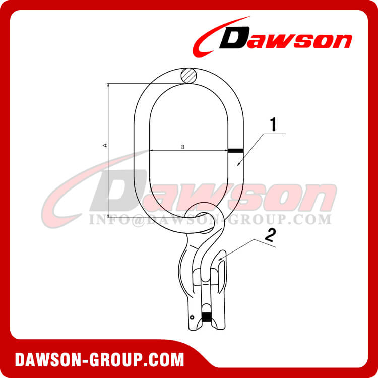 DS1073 G100 6-20MM Master Link with Eye Grab Hook with Clevis Attachment for Adjust Chain Length