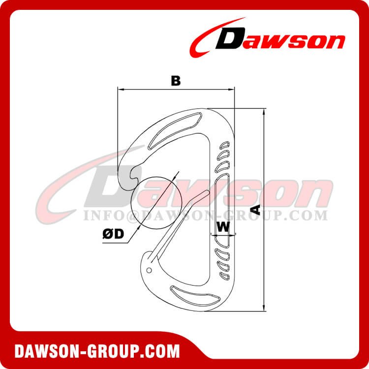 DS7804S Aluminum Carabiner Snap Hook, Snap Hooks, Alloy 7075 Aluminum Snap Hook - Dawson Group Ltd. - China Manufacturer