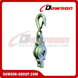 DS-B010 Malleable Iron Shell Block For Manila Rope Single Sheave With Loose Hook