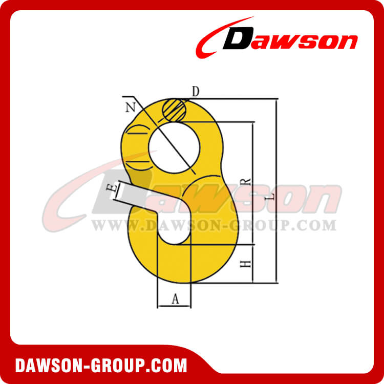 DS119 G80 10-19MM Forged Alloy Steel G Hook for Marine