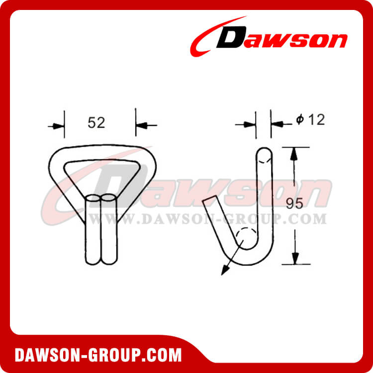 DSWH50504 B/S 5000KG/11000LBS Wire Hook