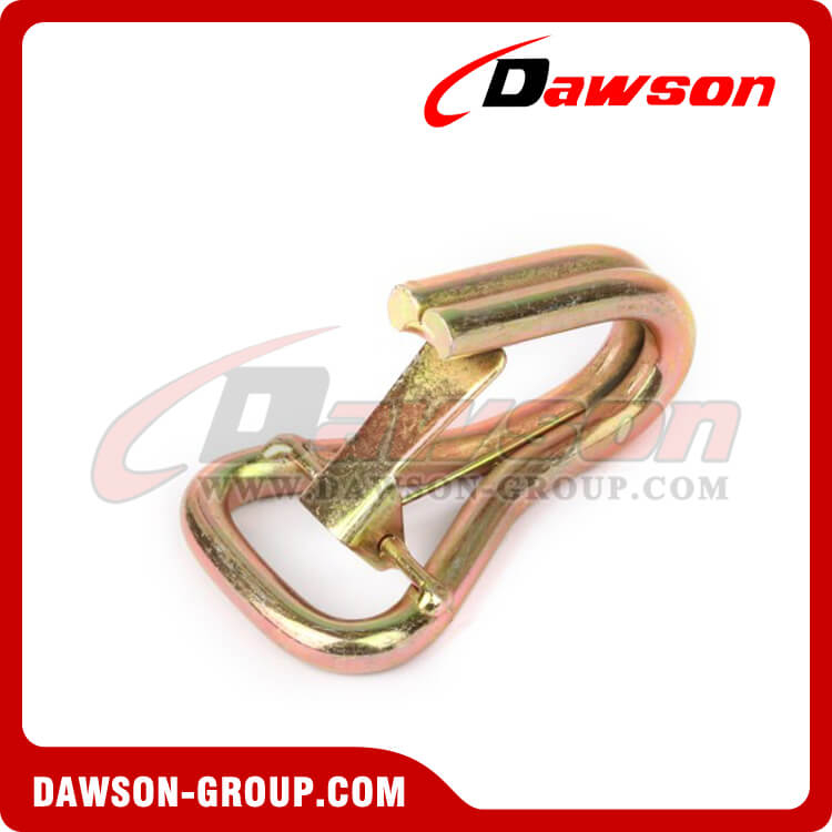DSWH50502 B/S 5000KG/11000LBS 50mm Zinc Plated Double J Hooks with Latch