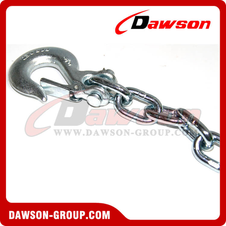 Safety Chain, 1/4X36, Slip Hook, G43, Silver