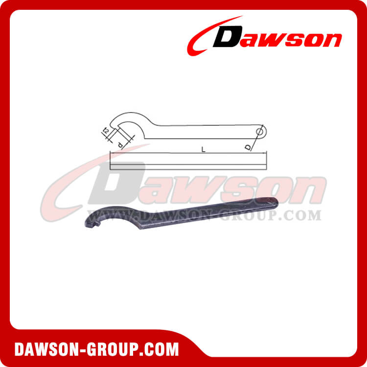 DSTD1211 Hook Wrench With Pin, Black Coating, Chrome Plated
