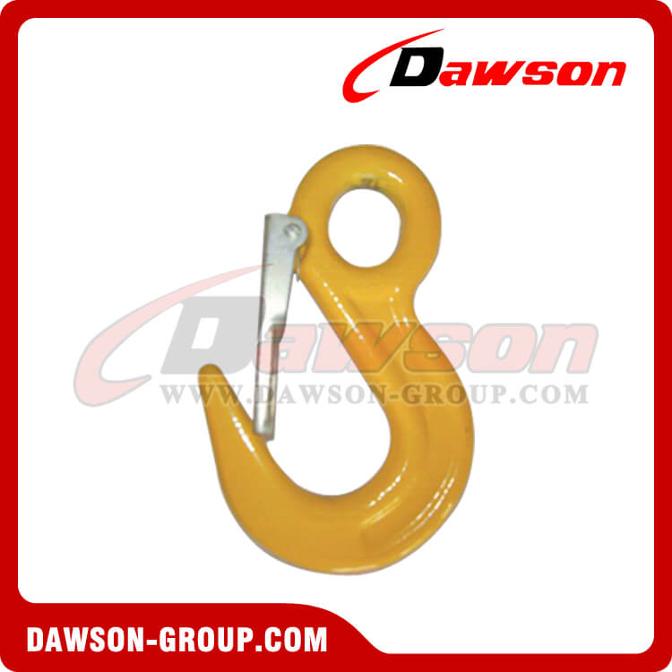 DS113 Forged Alloy Steel Large Throat Opening Eye Hook with Latch for General Hoist