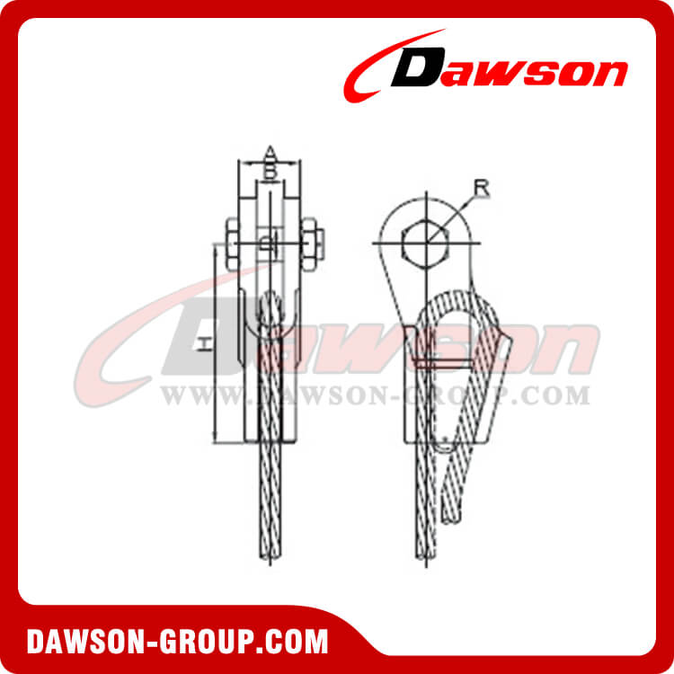 Wedge Joint, Open Wedge Socket with Bolt Nut and Safety Pin, Wire Rope