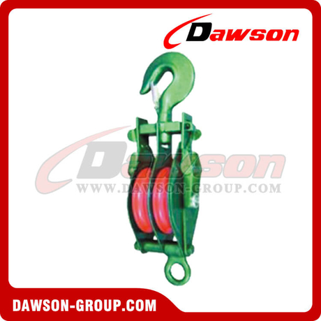 Open Type Pulley Block Double Sheave Block With Hook, snatch
