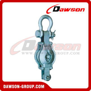 DS-B013 Malleable Iron Shell Block For Manila Rope Single Sheave With Shackle