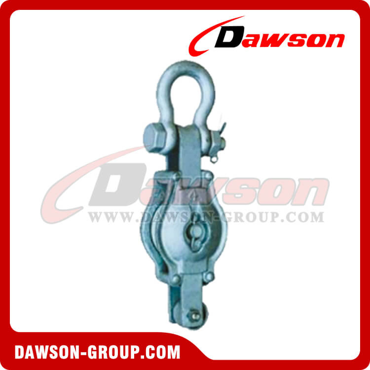 DS-B013 Malleable Iron Shell Block For Manila Rope Single Sheave With Shackle