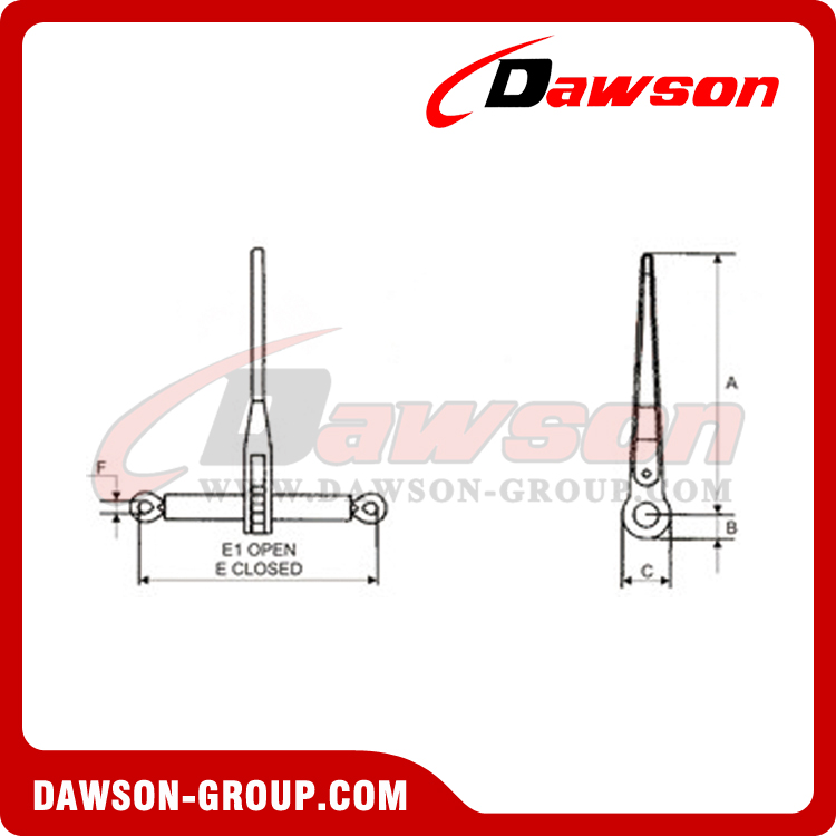 DSRLBW RATCHET TYPE LOAD BINDER WITHOUT LINKS OR HOOKS - DAWSON GROUP LTD. - CHINA MANUFACTURER, SUPPLIER, FACTORY