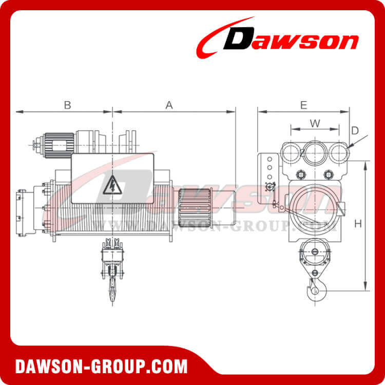 Low-Headroom Electric Hoist(50hz) For Wire Rope Hoist