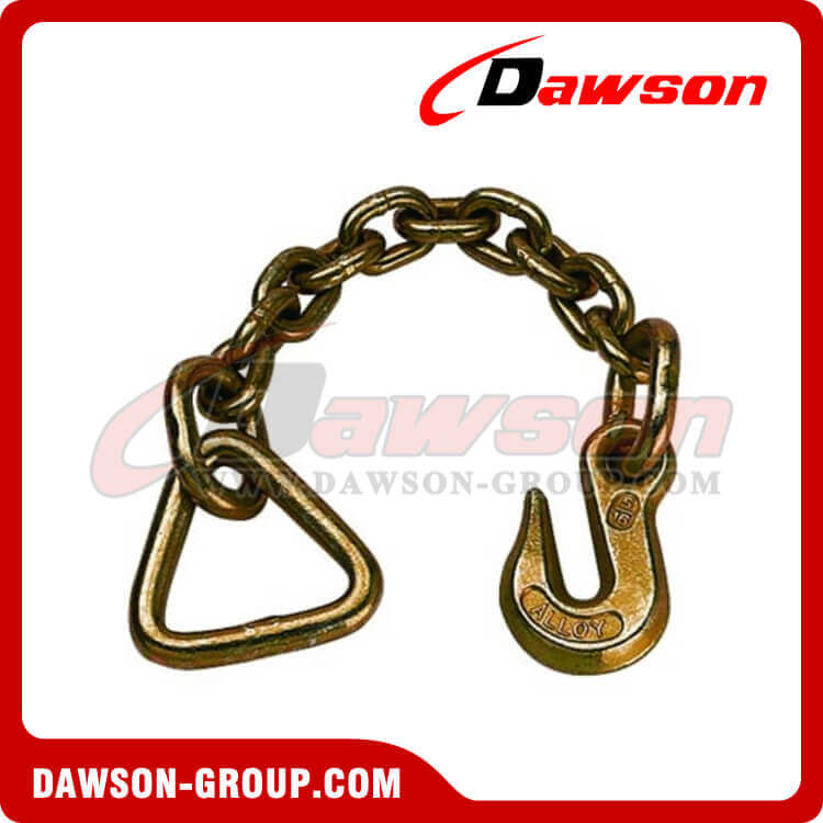 NACM2010 1/4", 5/16", 3/8" Grade 43 Binder Chain, Chain Anchor, US Standard Chain With Delta and Grab Hook Each On One End