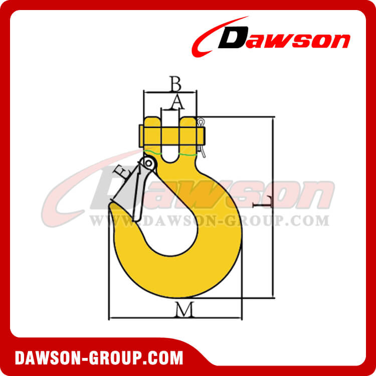 FUNSUEI 4 Pack 1/2 Inch Clevis Slip Hook With Safety Latch, Grade 70 Forged Steel Heavy Duty Clevis Slip Hook 18000 Lbs Capacity