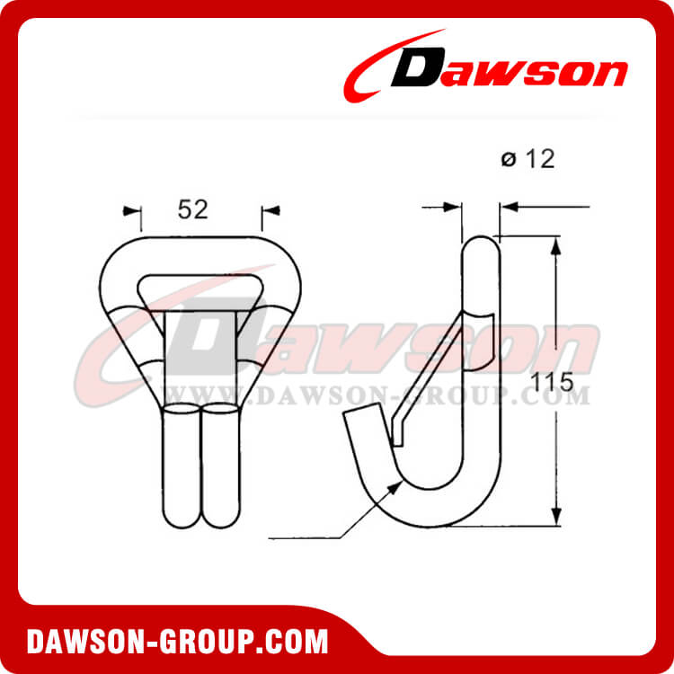 Double J-hook with latch