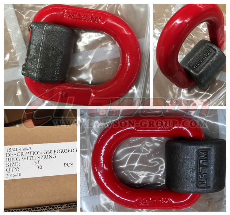 G80 / Grade 80 Forged D Ring For Lifting Chain Slings, Grade